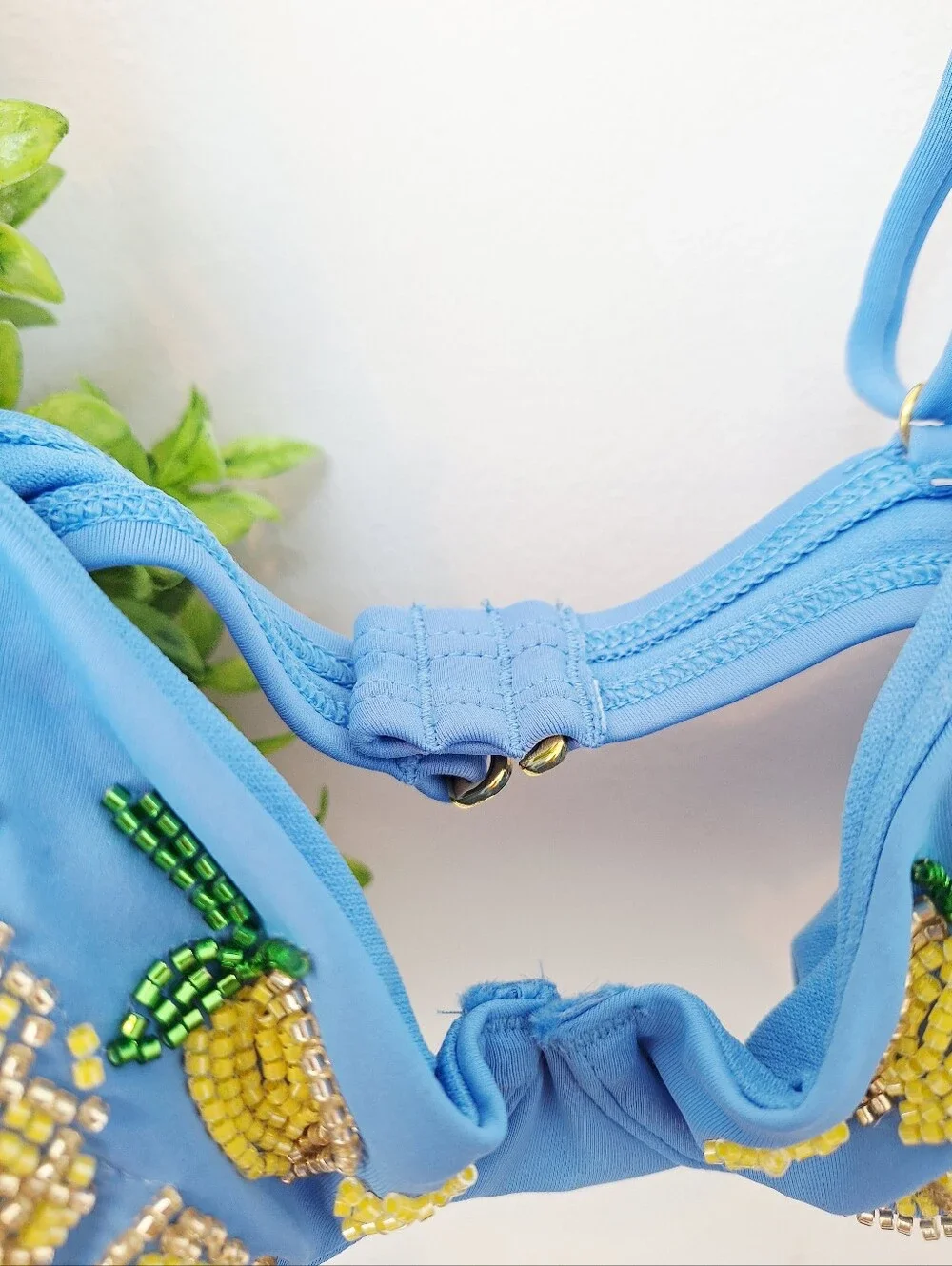 Free Assembly Beaded Lemon Underwire Bikini Set M NWT